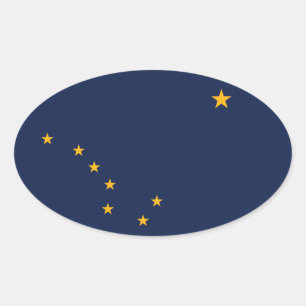 Alaska Flag Ovale Sticker