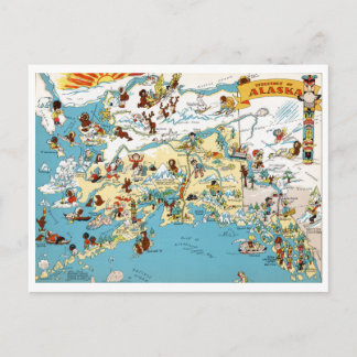 Alaska Funny Map Briefkaart