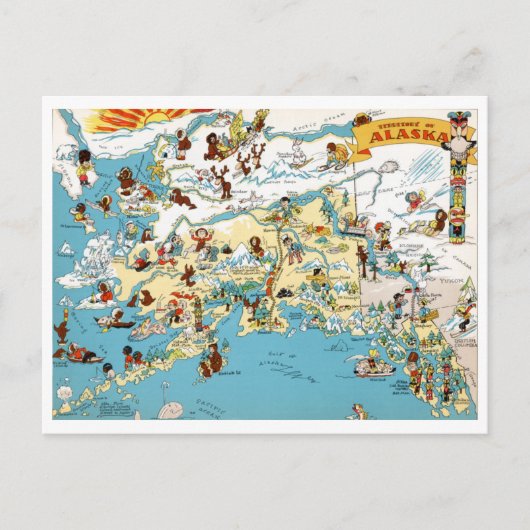 Alaska Funny Map Briefkaart (Voorkant)