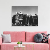 Alaska Fur clad eskimo arctic sod igloo Canvas Afdruk (Insitu (Woonkamer))
