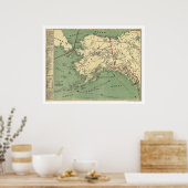 Alaska Gold Fields Map 1897 Poster (Keuken)
