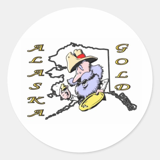 ALASKA GOLD RONDE STICKER (Voorkant)
