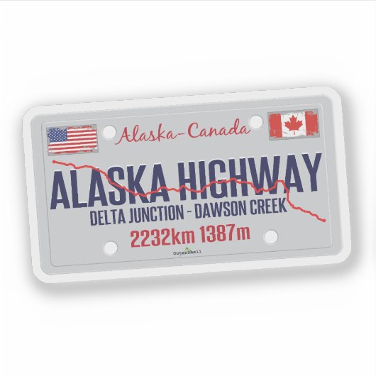 Alaska Highway Canada - Alaska USA 01 Sticker (Devant)