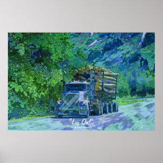 Alaska Highway Cargo Truck Transport Poster