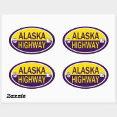 Alaska Highway Ovale Sticker (Vel)