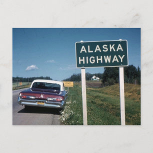 Alaska Highway Sign 1962 Vintage Briefkaart