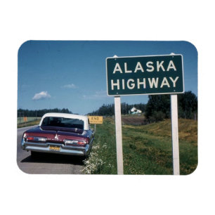 Alaska Highway Sign 1962 Vintage Magneet