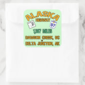 Alaska Highway Vierkante Sticker (Tas)
