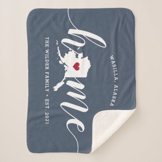 Alaska Home State Personalized Sherpa Deken (Voorkant)