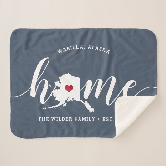Alaska Home State Personalized Sherpa Deken (Voorkant (horizontaal))