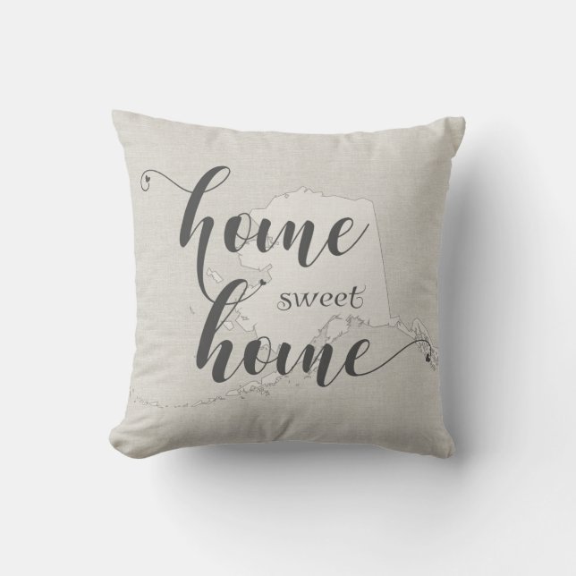 Alaska - Home Sweet Home burlap-look Kussen (Voorkant)