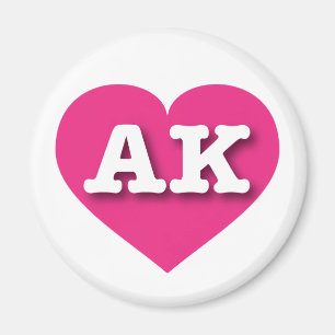 Alaska Hot Pink Heart - Ik hou van AK Magneet