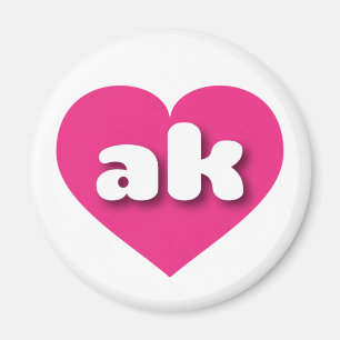 Alaska hot roze hart - Ik hou van ak Magneet