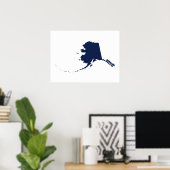 Alaska in Blauw Poster (Thuiskantoor)