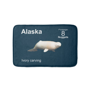 Alaska Ivory Beluga Whale Stamp Badmat