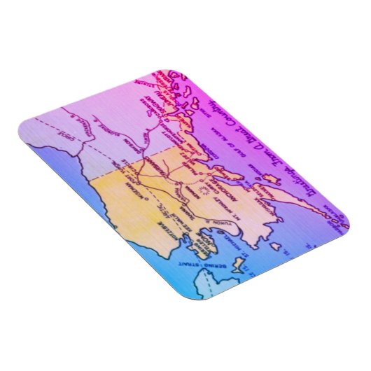 Alaska-kaart - Bering Straat, Nome, Barrow M Magneet (Rechterzijde)