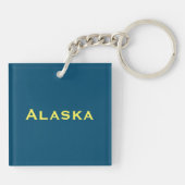  Alaska-kaart - Bering Straat, Nome, Barrow Sleutelhanger (Achterkant)