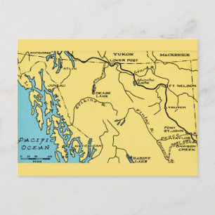 Alaska Kaart Vintage Ansichtkaart