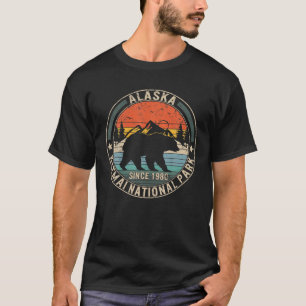 Alaska Katmai Nationaal Park Retro Beer Souvenir H T-shirt