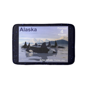 Alaska Killer Whales Stamp Badmat