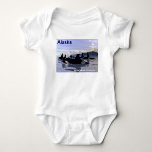 Alaska Killer Whales Stamp Romper