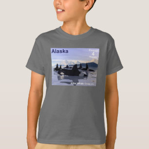Alaska Killer Whales Stamp T-shirt