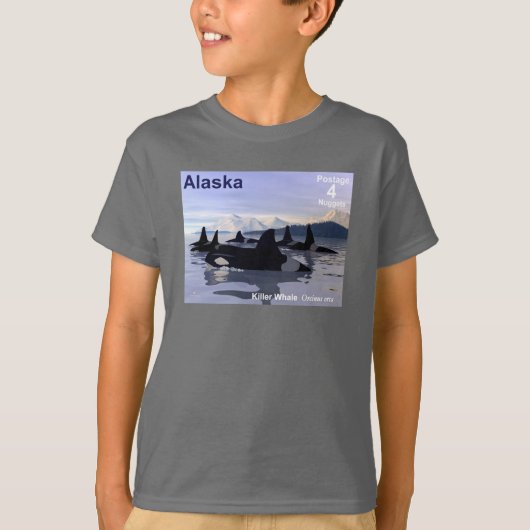 Alaska Killer Whales Stamp T-shirt (Voorkant)