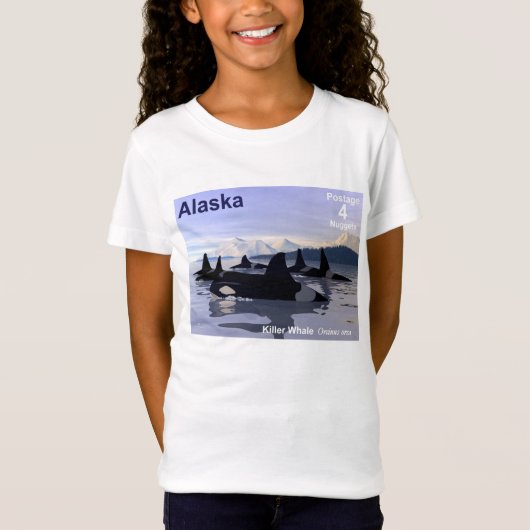 Alaska Killer Whales Stamp T-shirt (Voorkant)