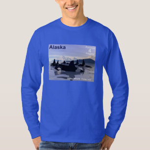 Alaska Killer Whales Stamp T-shirt