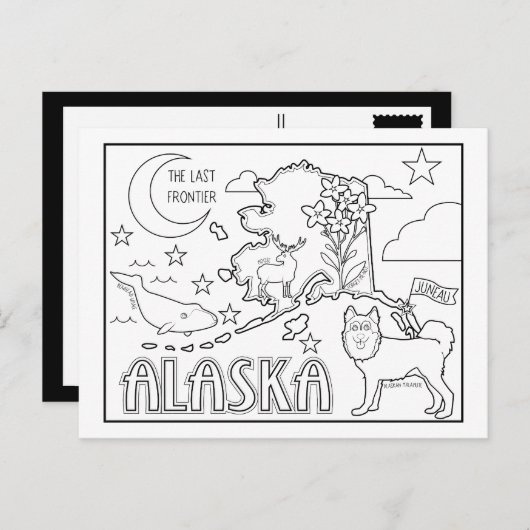 Alaska kleur me collage briefkaart (Voorkant / Achterkant)