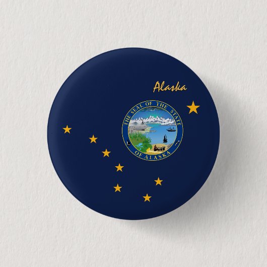 Alaska-knop, patriottische Alaskan-mode Ronde Button 3,2 Cm (Voorkant)