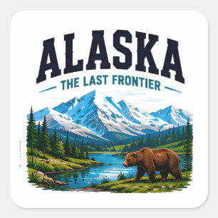 Alaska Laatste Grens Avontuur Vierkante Sticker