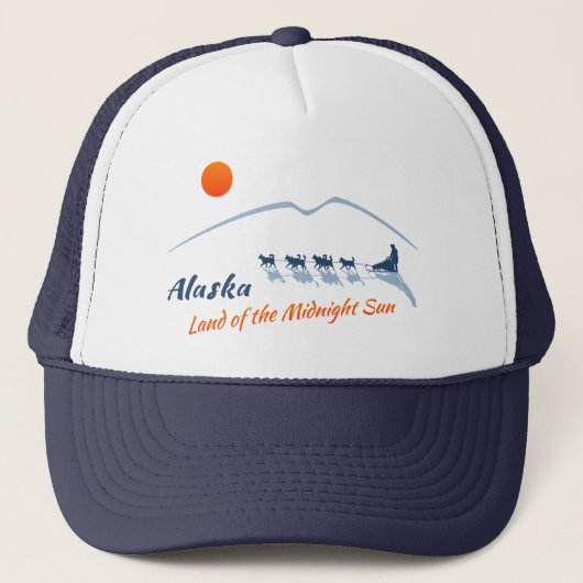 Alaska. Land van de Midnight Sun - Kleur Logo Trucker Pet (Voorkant)