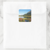 Alaska, landschapsfoto vierkante sticker (Tas)