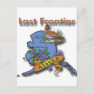 Alaska Last Frontier vogelbloem Briefkaart