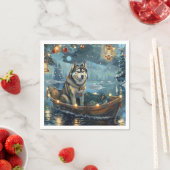 Alaska Malamute Kerst Feestelijke reis Servet (Insitu)
