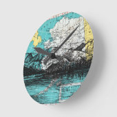 Alaska Map Art Ronde Klok (Hoek)