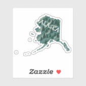 ALASKA MAP gekleurde potloodkunst Sticker (Vel)