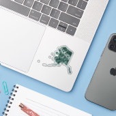 ALASKA MAP gekleurde potloodkunst Sticker (Laptop met iPhone)