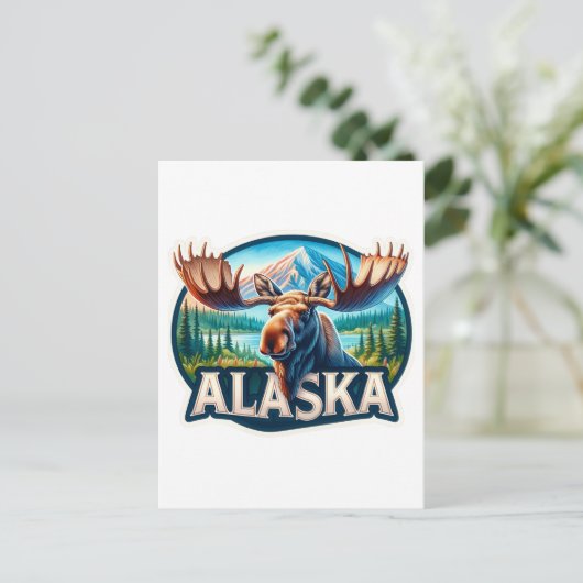 Alaska, Moose, Postcrossing Briefkaart (Staand voorkant)