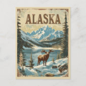 Alaska Moose Rustic  Natuur Reizen Briefkaart (Voorkant)