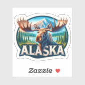 Alaska, Moose, Sticker (Vel)
