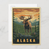 Alaska Moose - wildernis Briefkaart (Voorkant / Achterkant)