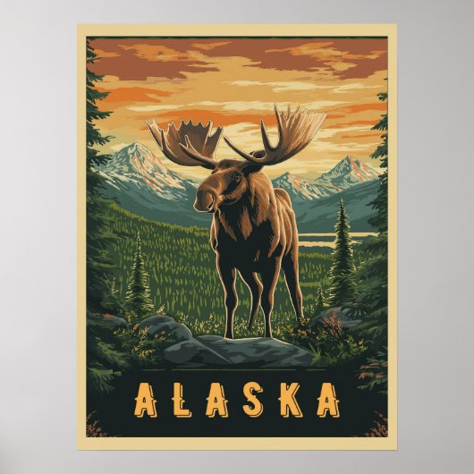 Alaska Moose -  wildernis Poster (Voorkant)