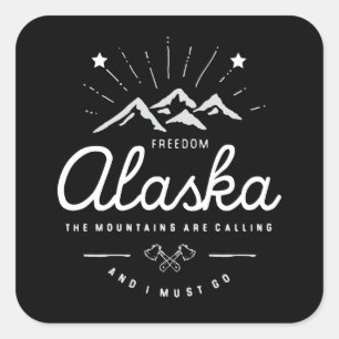 Alaska Mountains noemen me dat ik Mono-Dark moet g Vierkante Sticker