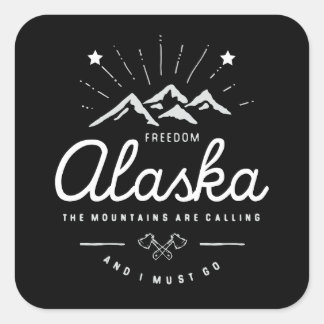 Alaska Mountains noemen me dat ik Mono-Dark moet g Vierkante Sticker