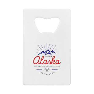 Alaska Mountains roepen dat ik licht moet gaan kle Kredietkaart Flessenopener