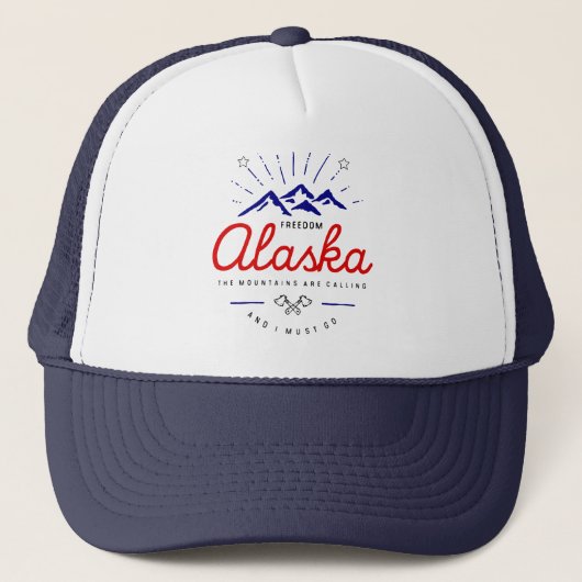 Alaska Mountains roepen dat ik licht moet gaan kle Trucker Pet (Voorkant)