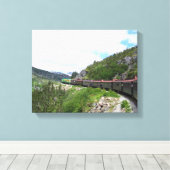 Alaska Mountains Train Canvas Afdruk (Insitu (Houten vloer))