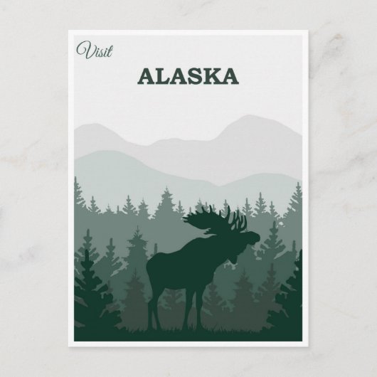  Alaska Natuur Moose Travel Briefkaart (Voorkant)